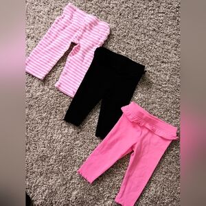 Babygirl Pink and Black Leggings Set.